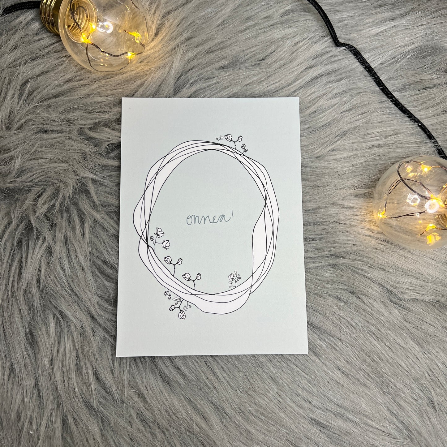 Onnea - mintunvihreä postikortti | Puuhala Design