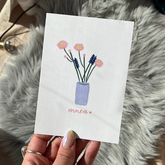 Kukkakimppu -postikortti | Pikku paperi | Varastontyhjennys